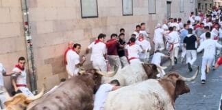 Primer encierro de San Fermín 2024: La Palmosilla la lía en la plaza