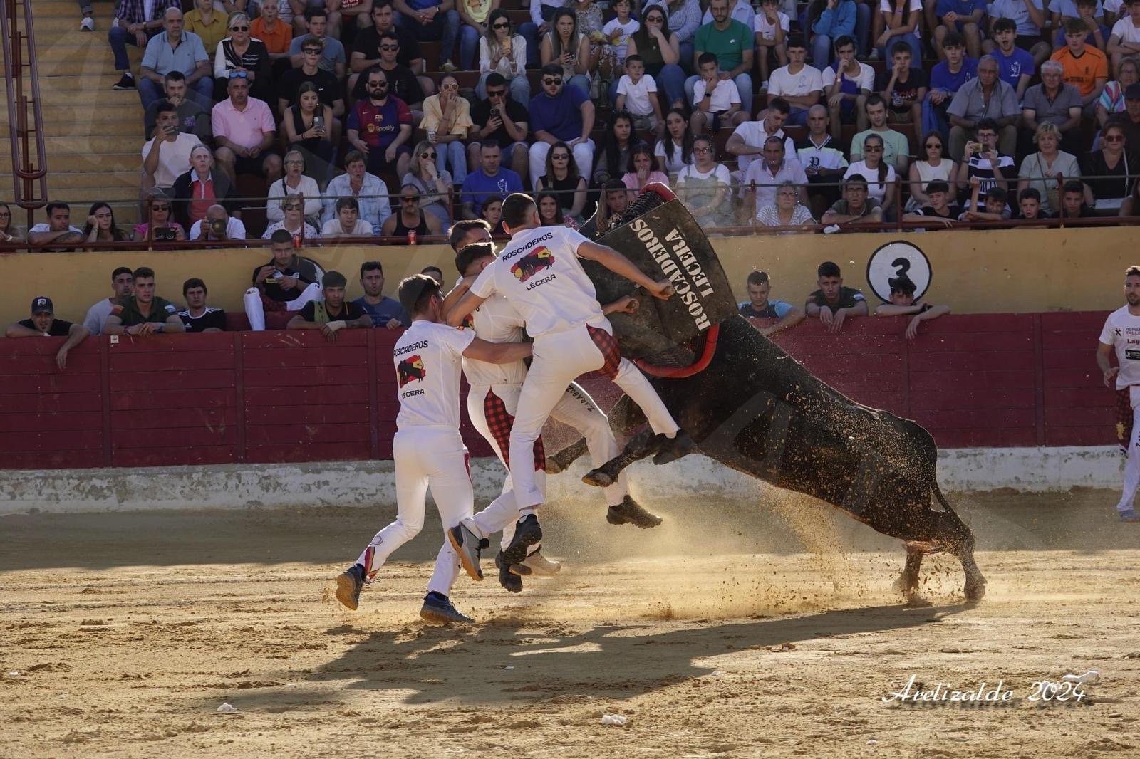 Cuadrilla de Lécera en Alagón 2024 frente a Marfileña, nº 281 de la J. | Foto: Arelizalde