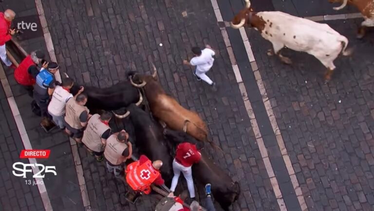 Séptimo encierro de San Fermín 2025: La Palmosilla deja 4 corneados