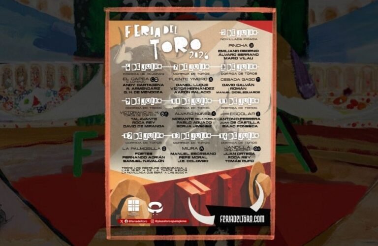 Carteles oficiales de la Feria del Toro de San Fermín 2026: toreros, fechas y ganaderías